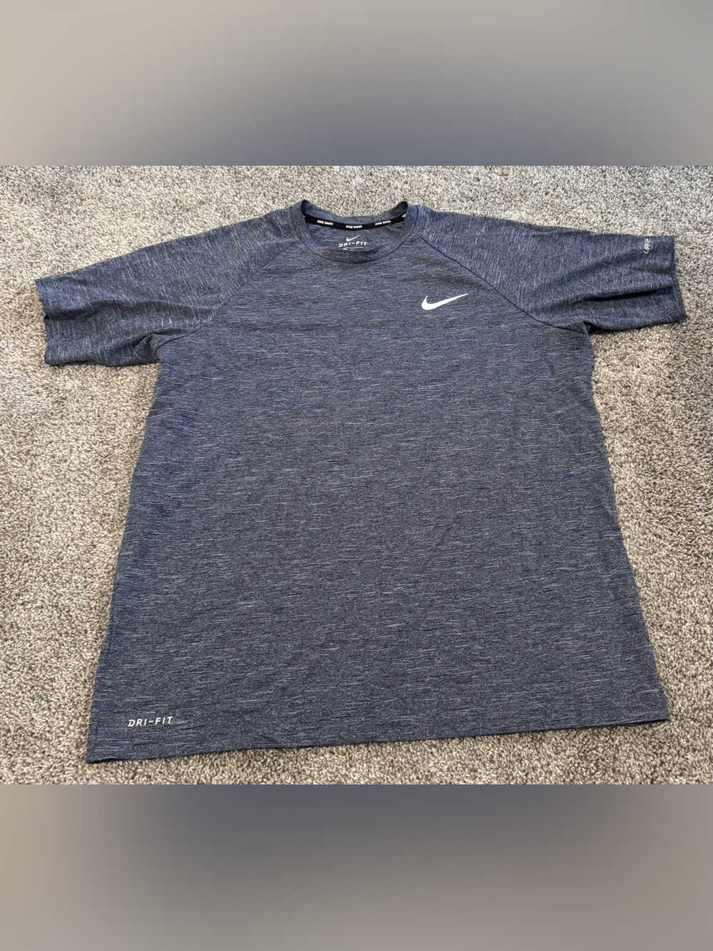 Nike Men's Dri-FIT Dark Blue Short Sleeve Shirt